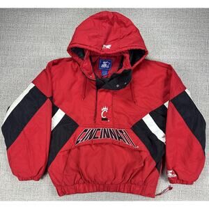 Vintage Cincinnati Bearcats Pullover Jacket Mens Large Red NCAA Football Starter